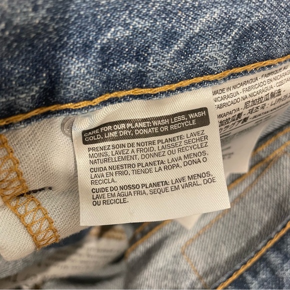 Levi 505 Denim Jean Shorts Jort Y2K Baggy W 34 9” Inseam Medium Stone Washed - Picture 8 of 8